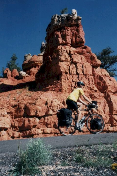 Picture of Allen cycling through Red Canyon in Utah